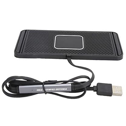 15W Non-Slip Wireless Car Charger, Fast Charging Mat for Safe Driving, Applicable to Mobile Phones, Silicone Material