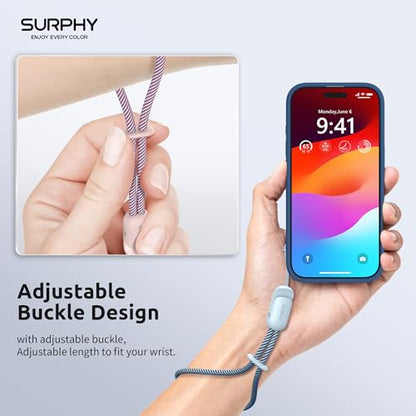 SURPHY 2 Pack Phone Lanyard, Phone Wrist Strap for Case, Camera Wrist Strap - color: Pink & Cloud Blue