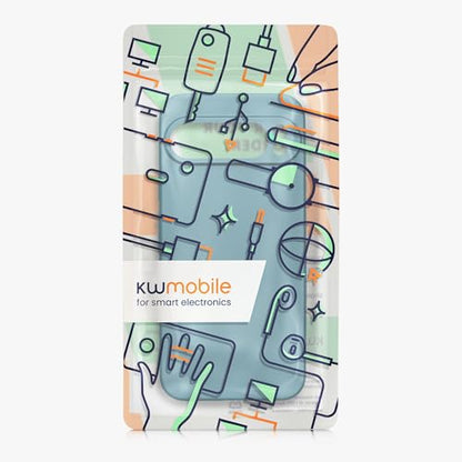 kwmobile Case Compatible with Google Pixel 9 Pro XL Case -Soft TPU Back Phone Cover - with Metallic Look - Metallic Caribbean Blue - color: Metallic Caribbean Blue