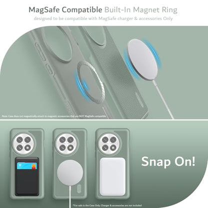 TUDIA MergeGrip [Magsafe Compatible] for OnePlus 13 Case 5G (2025) - [Military Grade Drop Tested] Dual Layer Shockproof Slim Heavy Duty Tough Cover Phone Cases - Green Lily - color: Green Lily, size: Magsafe Compatible
