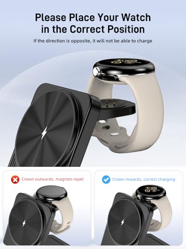 Magnetic Wireless Charger for Pixel Watch 3/2, Charging Station for Google