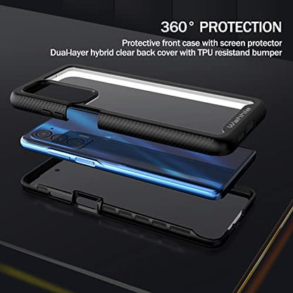 Compatible with Motorola Edge 5G UW Case, Built in Screen Protector Full Body Shockproof Slim Fit Bumper Protective Phone Cover for Edge 2021-Black/Clear - size: Moto Edge 5G UW 2021