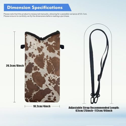 Cellphone Purse Bag with Adjustable Strap Water-Resistant Shockproof Crossbody Mini Shoulder Handbags Portable Phone Sleeve Case for Women Men, 8 x 4 Inch, Brown Cow Print - color: Brown Cow Print