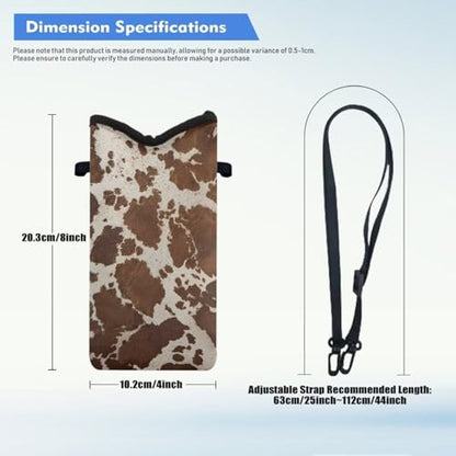 Cellphone Purse Bag with Adjustable Strap Water-Resistant Shockproof Crossbody Mini Shoulder Handbags Portable Phone Sleeve Case for Women Men, 8 x 4 Inch, Brown Cow Print - color: Brown Cow Print