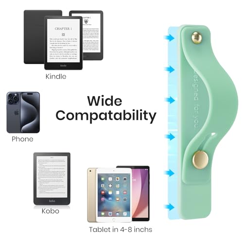 CoBak Hand Strap Holder for Kindle/Tablet - Lightweight TPU - color: Tan Blue
