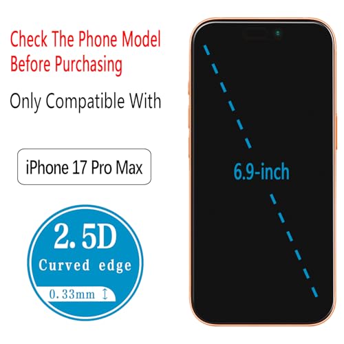2 Pack Matte Privacy Screen Protector for iPhone 17 Pro Max - size: iPhone 17 Pro Max 6.9-Inch
