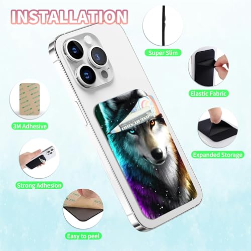 Phone Credit Card Holder Stick on, Cell Phone Pocket Self Adhesive Stretchy Stick on Wallet ID Credit Card Case Pouch Sleeve with Flap for All Smartphones, Grey Hatch - color: Grey Hatch