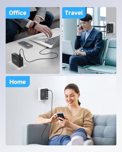 TOPADRE 100W USB C Charger for MacBook，Charger Block with LED Display，Black - color: Black, size: 100W-1Pack