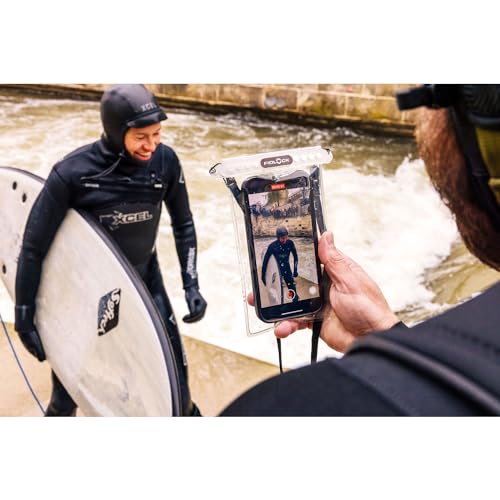 FIDLOCK Hermetic Dry Bag Flexible Magnetic Bag, Medi, Transparent | Medi Dry Bag, Magnetic Self-Sealing Closure, Waterproof/Dustproof Protection, Touchscreen Window, Lanyard Carry - color: Transparent, size: Medi