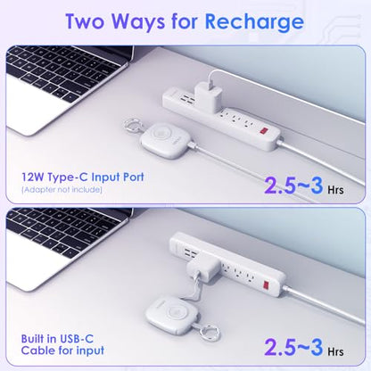 Small Portable Charger 5000mAh,iWatch Wireless Charger Mini Power Bank with Built-in Cable,Travel Keychain Charger for Apple Watch 11/10/9/8/Ultra/7/6/Se/5/4,iPhone 17/16/15/14/13/12,Android Phone - color: White