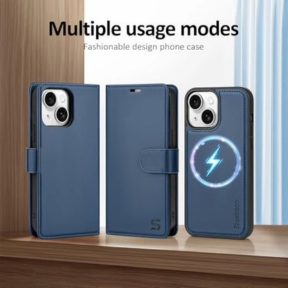 Shieldtop Compatible with MagSafe iPhone 13 Wallet Case,Blue - color: Blue, size: iPhone 13 - 6.1"