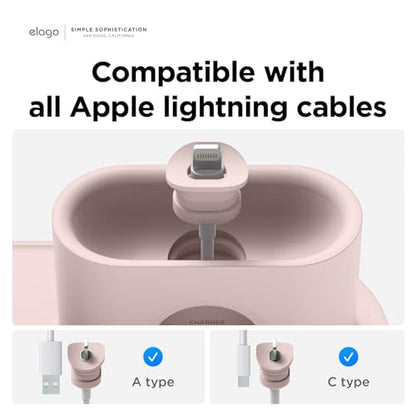 elago MS Charging Station for iPhone, AirPods, Apple Watch - color: Sand Pink