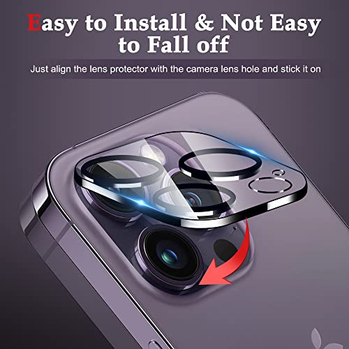 WHPXJY 3-Pack Camera Lens Protector Compatible for iPhone 14 Pro/14 Pro Max Tempered Glass, Ultra HD, Anti Scratch, Easy to Install, Case Friendly, with Night Circle - color: for iPhone 14 Pro/14 Pro Max