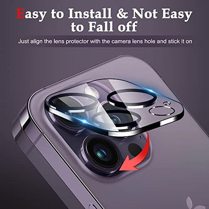 WHPXJY 3-Pack Camera Lens Protector Compatible for iPhone 14 Pro/14 Pro Max Tempered Glass, Ultra HD, Anti Scratch, Easy to Install, Case Friendly, with Night Circle - color: for iPhone 14 Pro/14 Pro Max