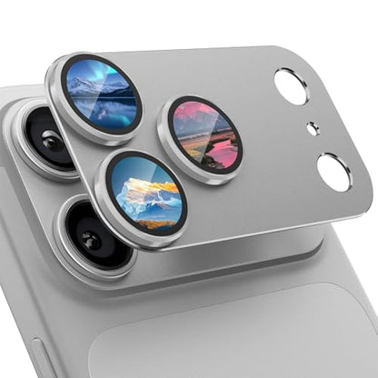 Camera Lens Protector for iPhone 17 Pro Max, 9H Tempered Glass Rear Camera Screen Cover, Military Grade Shatterproof Anti-scratch HD Lens Protectors, Ultra-thin Metal Tempered Glass, Case Friendly