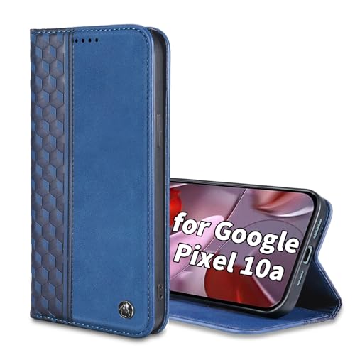 Wallet Case for Google Pixel 10a 2026 6.3 Inch - PU Leather Flip Cover with Card Holder Slots, Strong Magnetic Folio Kickstand Phone Case, Blue - color: Blue, size: Google Pixel 10a 6.3"