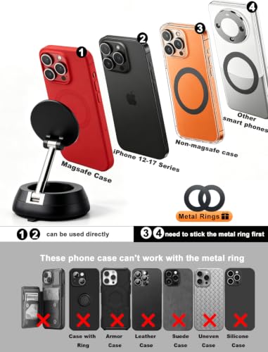 MagSafe Car Mount – Vacuum Suction Cup Phone Holder with Strong Magnet for Dashboard, Windshield, Desk, Gym, Magnetic Phone Mount for iPhone 18/17/16/15/14 Pro Max