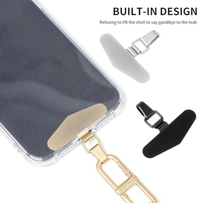 Phone Tether Tab, Bending Design 0.2mm Ultra-thin Stainless Steel Cellphone Lanyard Metal Patch Tether Tab - color: C