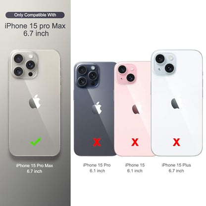 ULAK Compatible with iPhone 15 Pro Max Wallet Case Card Holder, Rose Gold | for Women with Credit Card Holders, [RFID Blocking], Designed Flip PU Leather Kickstand Shockproof Protective Cover - color: Rose Gold, size: iPhone 15 Pro Max - 6.7 inch