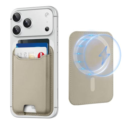 TopMade for MagSafe Wallet, Strongest Magnetic Phone Wallet, 4 Cards Holder - color: Khaki