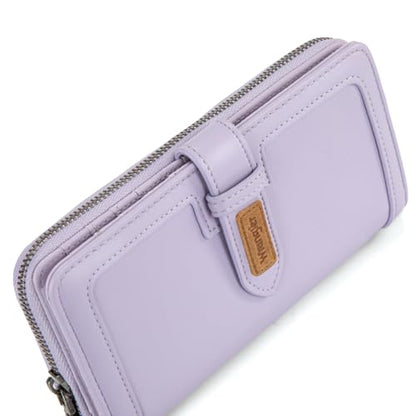 X Wrangler Women's Wallets Bifold Wristlet Wallets for Women Large Capacity Credit Card Wallet with ID Window - color: Purple