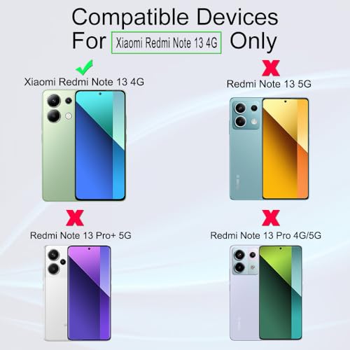 Ibywind for Xiaomi Redmi Note 13 4G Screen Protector,2 Pack,9H Hardness Tempered Glass and Camera Lens Protector,with Alignment Frame,Full Coverage,Bubble Free,Fingerprint Unlock,Scratch Resistant - size: Note 13 4G