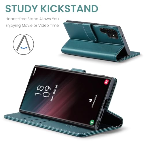 FLIPALM Wallet Case for Samsung Galaxy S26 Ultra 6.9", Green | Card Holder, RFID Blocking, PU Leather Folio Flip, Kickstand, Protective Shockproof Cover - color: Green, size: Samsung Galaxy S26 Ultra
