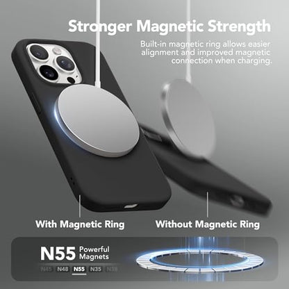 GONEZ Magnetic for iPhone 15 Pro Max Case, Silicone Cover Black - color: Black, size: Iphone 15 Pro Max