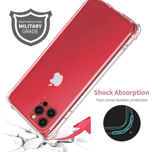 I&H for iPhone 15 6.1 inch Case Crystal Clear Non-Yellowing, Shockproof, Anti-Scratch, Transparent Soft Back Cover
