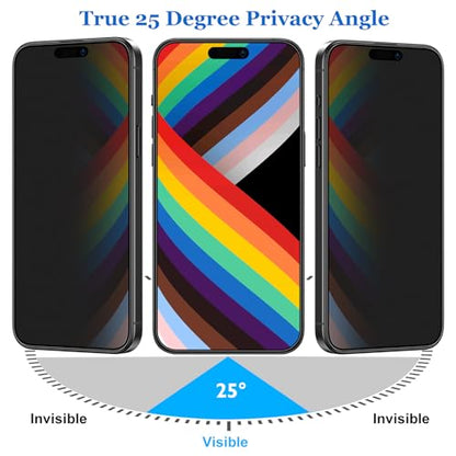 Mothca Matte Privacy Screen Protector for iPhone 15 Pro [6.1 inch] with Easy Installation Tool, Anti Spy Anti Glare Full Coverage Tempered Glass Film, Anti-Fingerprint, Case Friendly, Smooth as Silk
