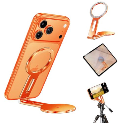 Dual-Sided Magnetic Phone Stand Holder for MagSafe, Orange - color: Orange