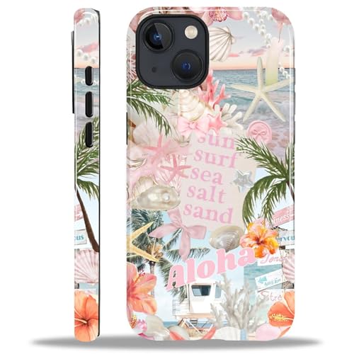 Case for iPhone 15 Plus, Cute Phone Case, Aloha Summer Collage | Hybrid 2-Layer Phone Cover，Military-Grade Protection Durable Shockproof Anti-Scratch Cases - color: Pink Aloha Summer Collage, size: Iphone 15 Plus