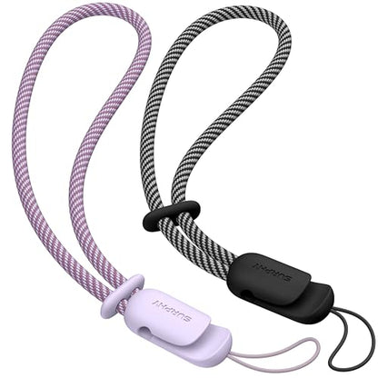 SURPHY 2 Pack Phone Lanyard, Phone Wrist Strap for Case, Camera Wrist Strap - color: Black & Lilac
