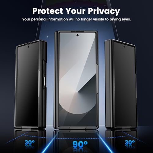 VEGO for Samsung Galaxy Z Fold 6 Case with Privacy Screen Protector - color: Carbon Fiber