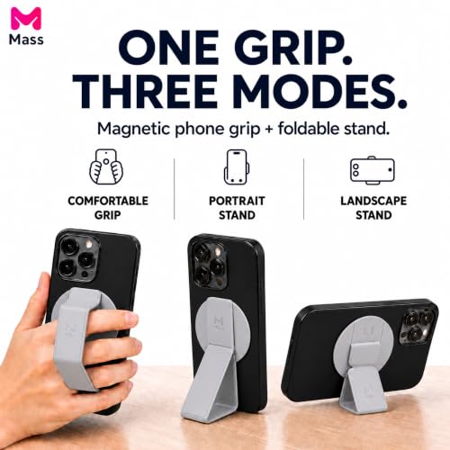 Mass Planet MagSafe Phone Grip, Slim Foldable Holder - Titanium - color: Titanium