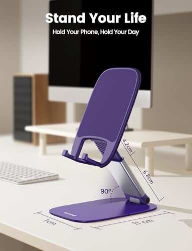 Lamicall Ultra-Thin Phone Holder for Desk, Purple Office Desk Accessories - color: Purple