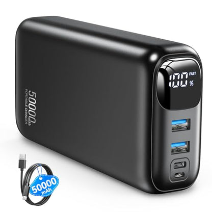 OHOVIV Portable Charger Power Bank 50000mAh,PD 22.5W Battery Pack - color: Space Black