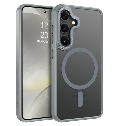 BENTOBEN Magnetic for Samsung Galaxy S24 Plus Case [Compatible with Magsafe] Translucent Matte Slim Thin Shockproof Anti-Yellow Women Men Protective Phone Cover for Samsung S24 Plus 6.7" 2024, Gray - color: Gray