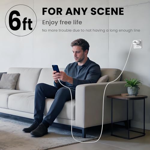 iPhone 17 Pro Max Charger Fast Charging, 40W USB C Super Fast Charger - color: White, Single USB-C port, size: 6ft