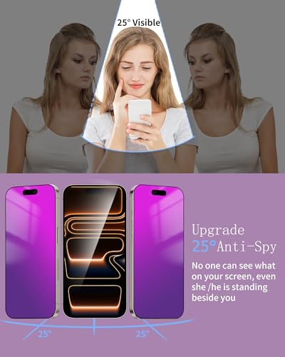 2 Pack Privacy Screen Protector for iPhone 17 Pro Max - color: For iphone 17 Pro Max Purple