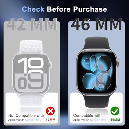 8 Pack Screen Protector for Apple Watch Series 11 Series 10 46mm | HD Clear Flexible Soft Film for iWatch Series 11/10, Anti Scratch Resistant Anti Fingerprint Touch Sensitive Bubble Free - size: For Apple Watch Series 11/10 46mm 1.85 Inch