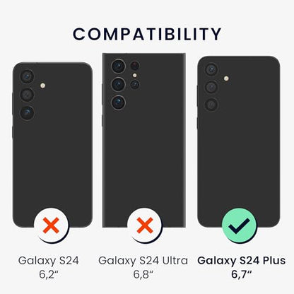kwmobile Case for Samsung Galaxy S24 Plus Case - Soft TPU Cover with Silicone Coating - with Hand Strap and Stand Function - Shockproof - Black - color: black, size: Galaxy S24 Plus