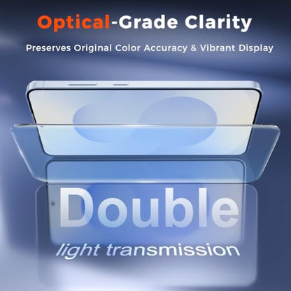 Fotbor [3+3 Pack Anti Blue Light Screen Protector for Samsung Galaxy S25 Plus/S25+ with 3 Pack Camera Lens Protector, [Alignment Frame] 9H Hardness, Easy Install, Ultrasonic Fingerprint Compatible - size: Samsung Galaxy S25 Plus - 6.7 inch