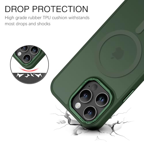 BENTOBEN Magnetic for iPhone 16 Pro Max Case,(Compatible with MagSafe) (Military Grade Drop Protection) Slim Translucent Matte Shockproof with Anti-Fingerprint Phone Case 6.9",Green - color: Green