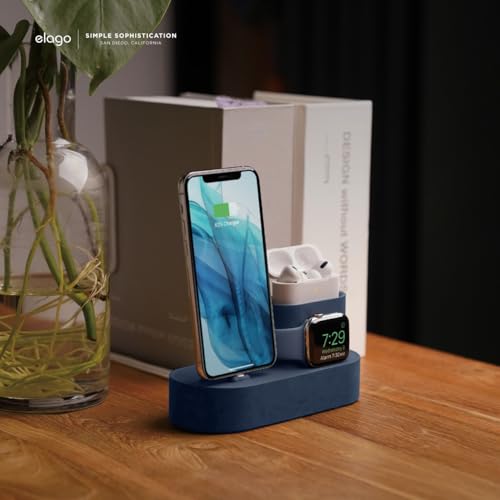 elago 3 in 1 Charging Station for iPhone, AirPods, AirPods Pro, Apple Watch - color: Jean Indigo