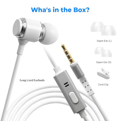Single Mono Wired Earbud Headset with Microphone