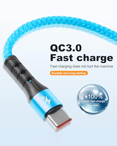 SIQIWO Multi USB C Cable Fast Charging 4FT/2 Pack, 4 in 1 Charger Cord - color: Blue