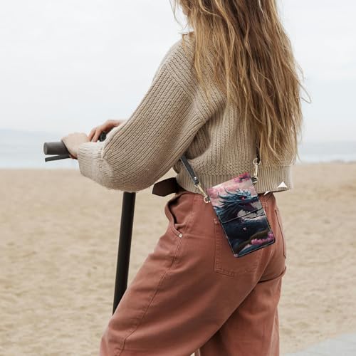 Small Crossbody Bags with Adjustable Shoulder Strap - color: Dragon Cherry Tree