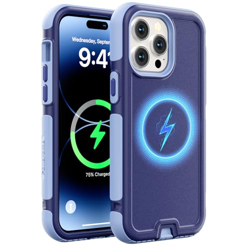 Follaroma for iPhone 14 Pro Max Case, Compatible with MagSafe, Heavy Duty Shockproof Protective Phone Case, Anti-Drop Protection, Dual Layer Magnetic Phone Cover for iPhone 14 Pro Max,6.7",Blue-Purple - color: Blue-Purple, size: iPhone 14 Pro Max 6.7''