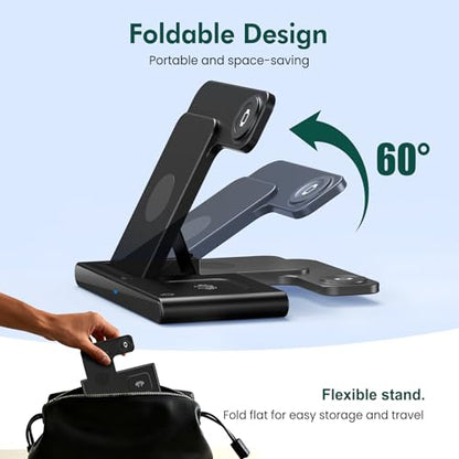 Wireless Charger Fast Charging Station 3 in 1 Charger Stand for Table